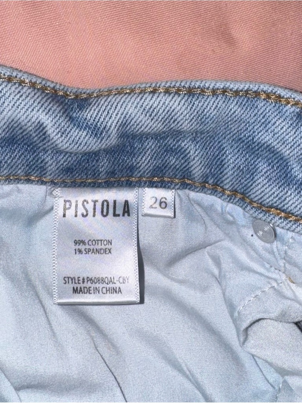 Pistola Denim Size 26 Light Wash High Rise Crop Flare Jeans Raw Hem - Picture 5 of 7